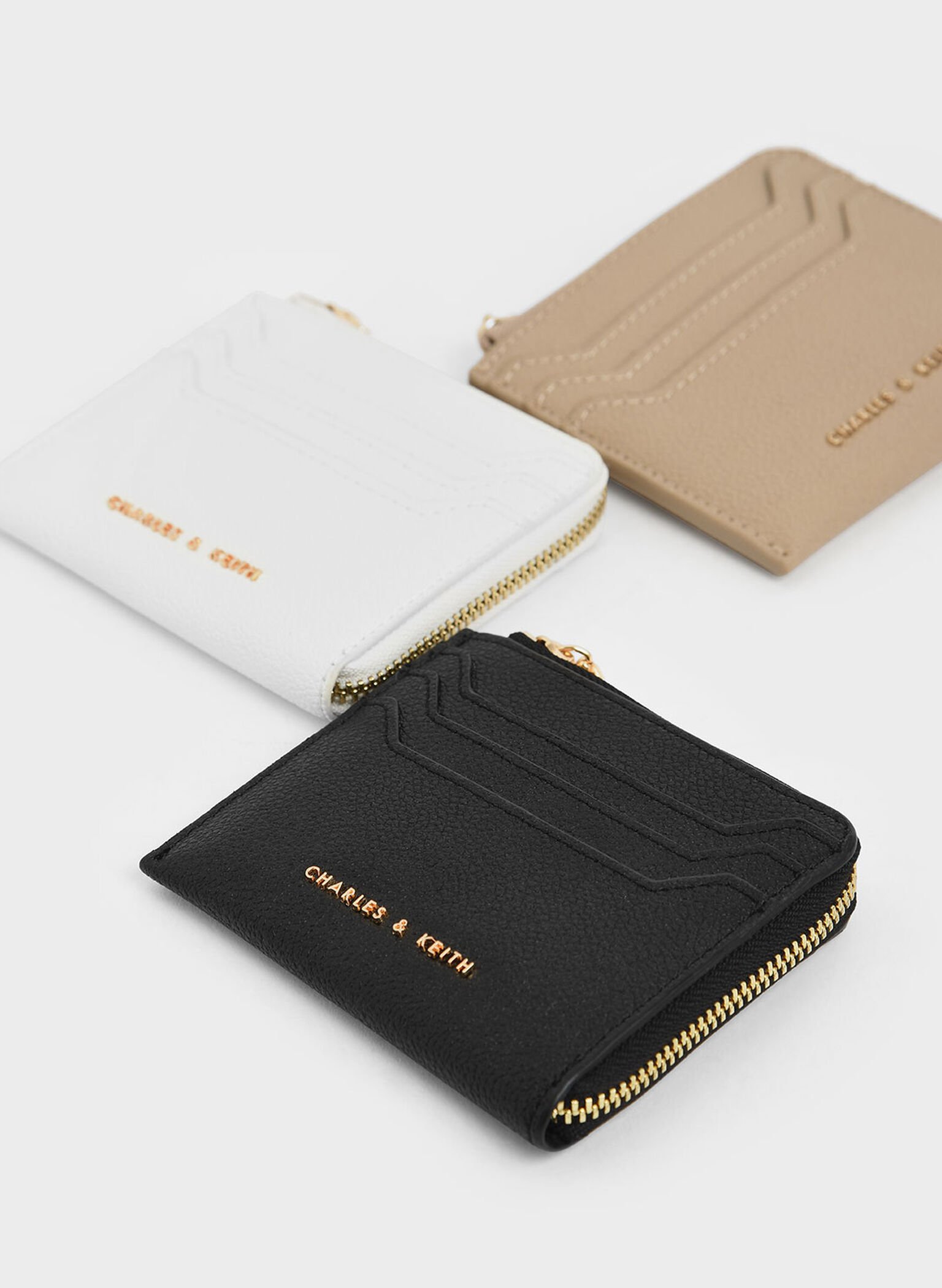 Elodie Multi-Slot Zip Card Holder, Black, hi-res