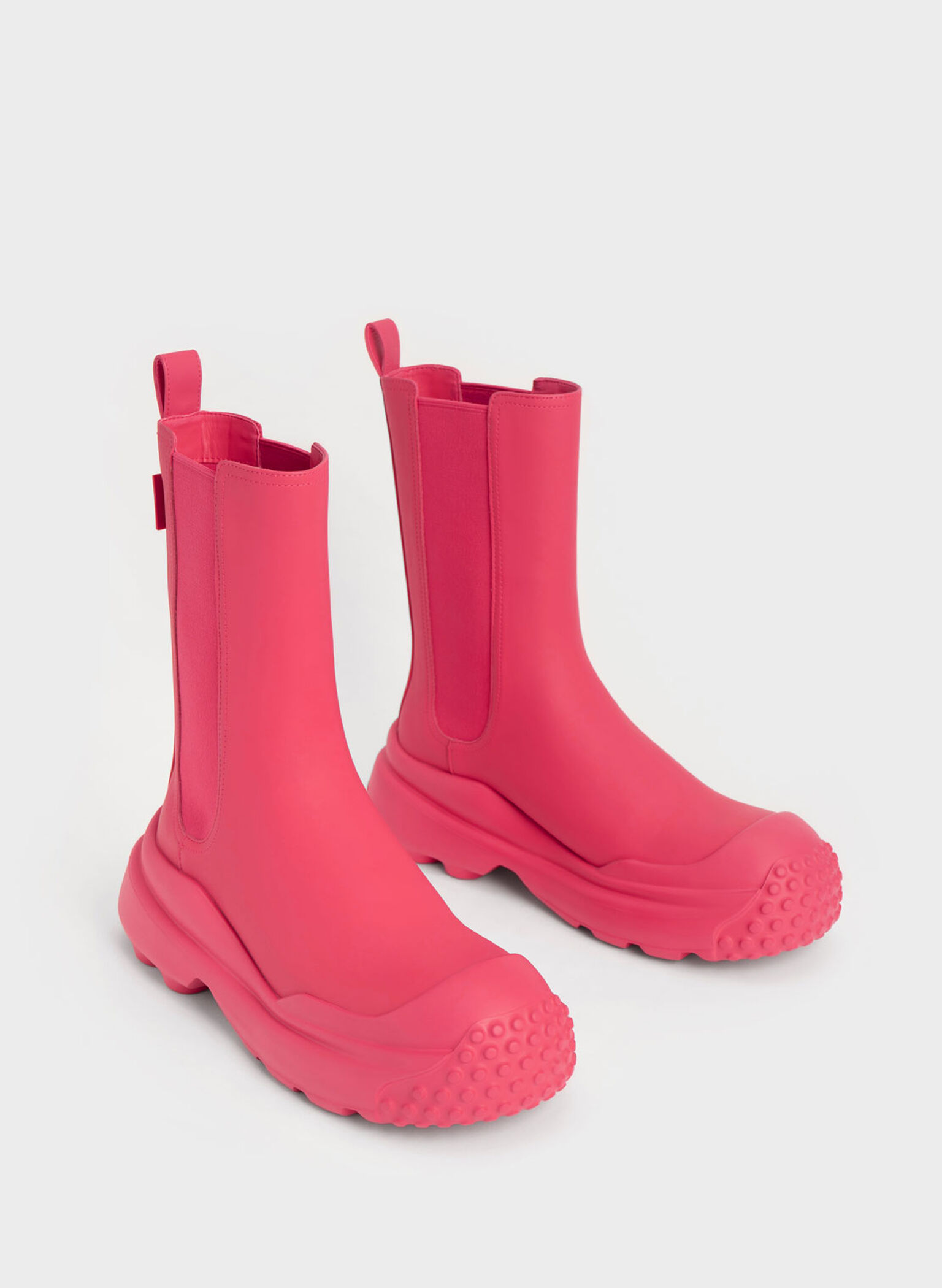 Elba Round-Toe Chelsea Boots, Red, hi-res