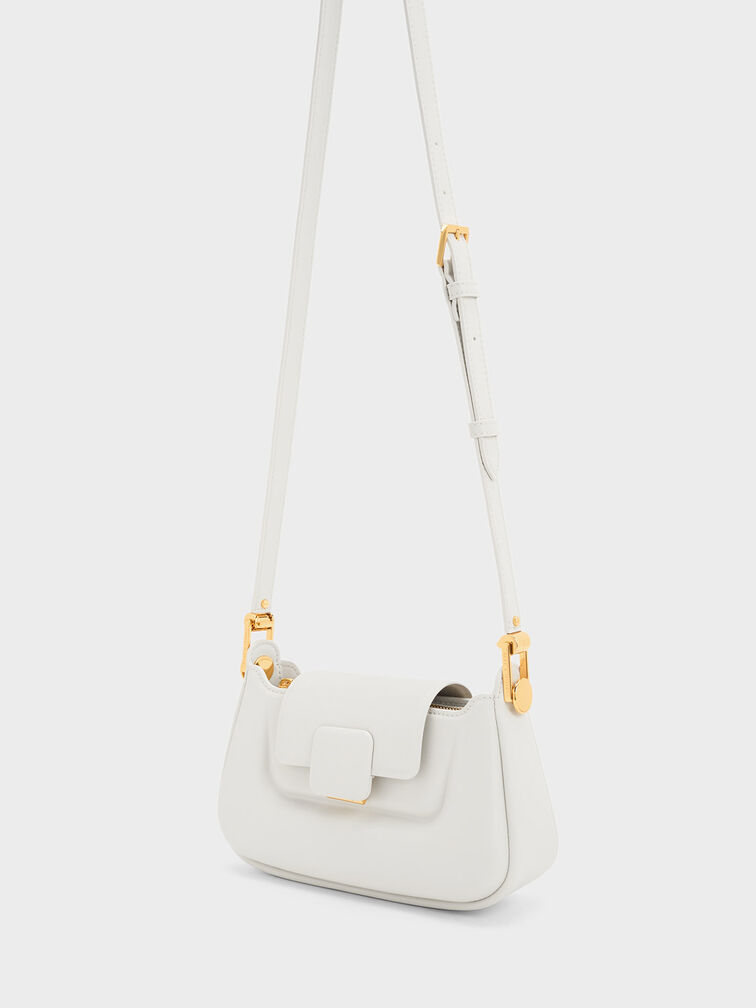 Koa Push-Lock Top Handle Bag, White, hi-res