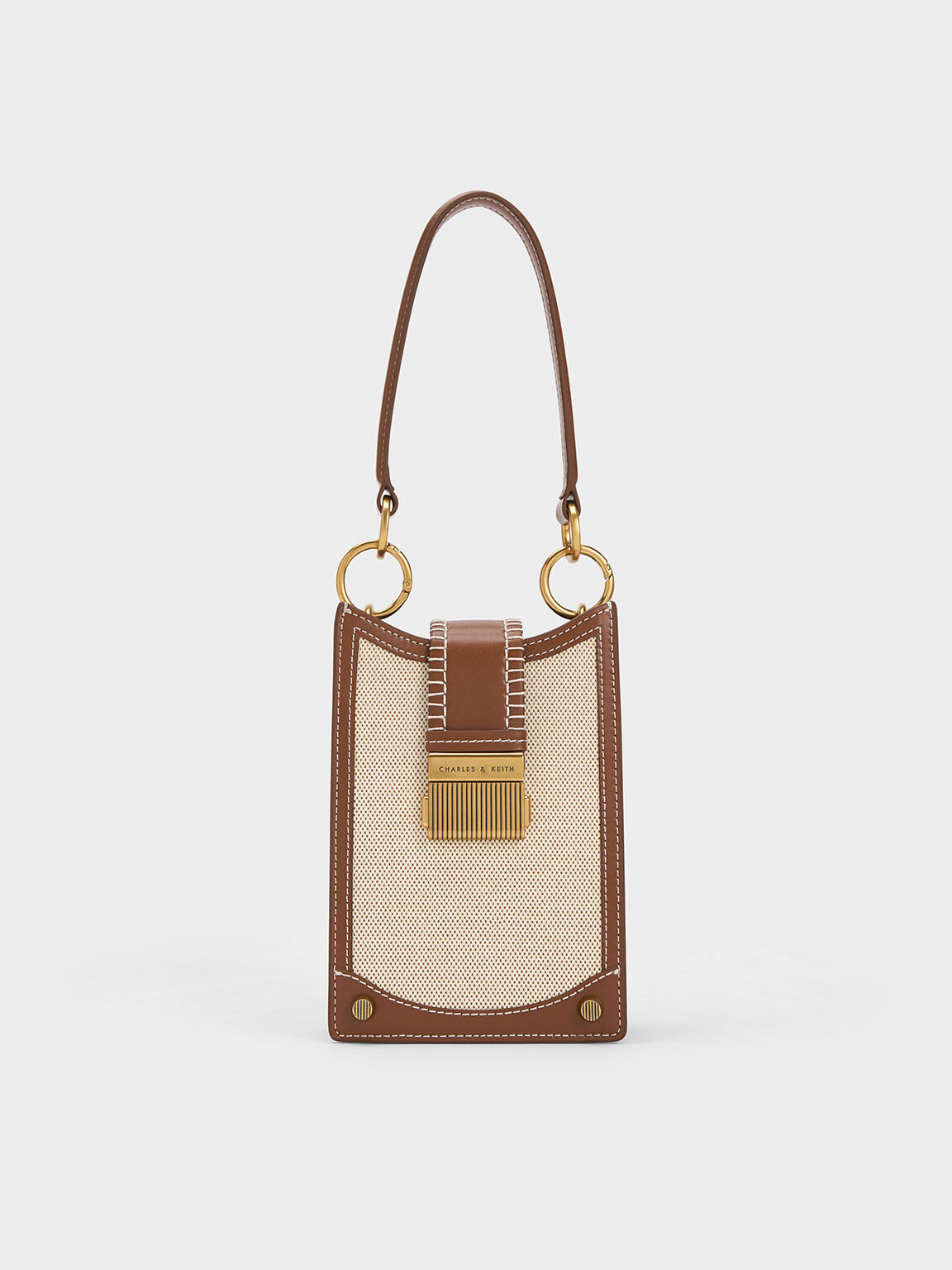 Winslet Belted Canvas Phone Pouch Chocolate