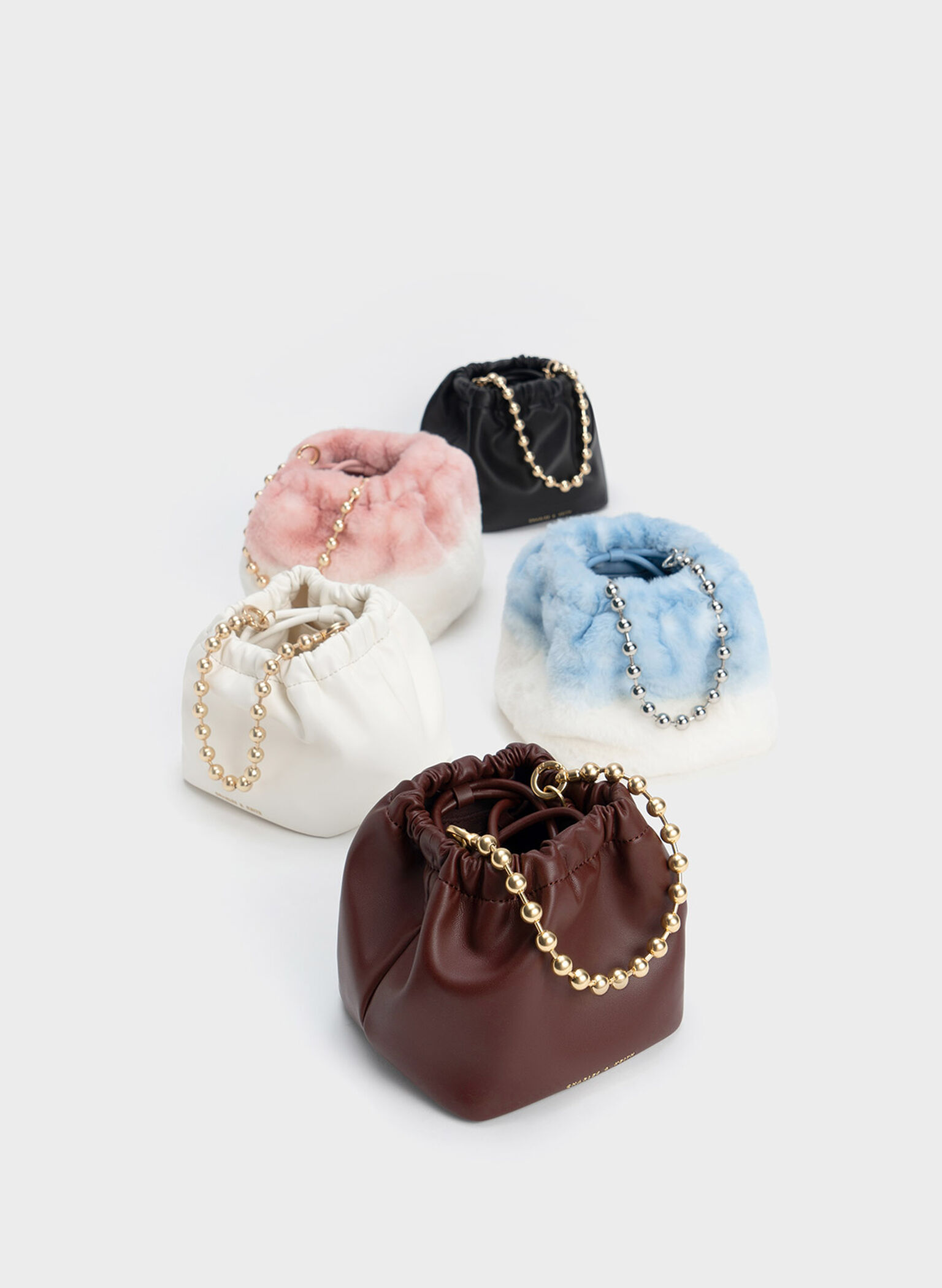 Aldora Beaded Handle Bucket Bag, Dark Chocolate, hi-res