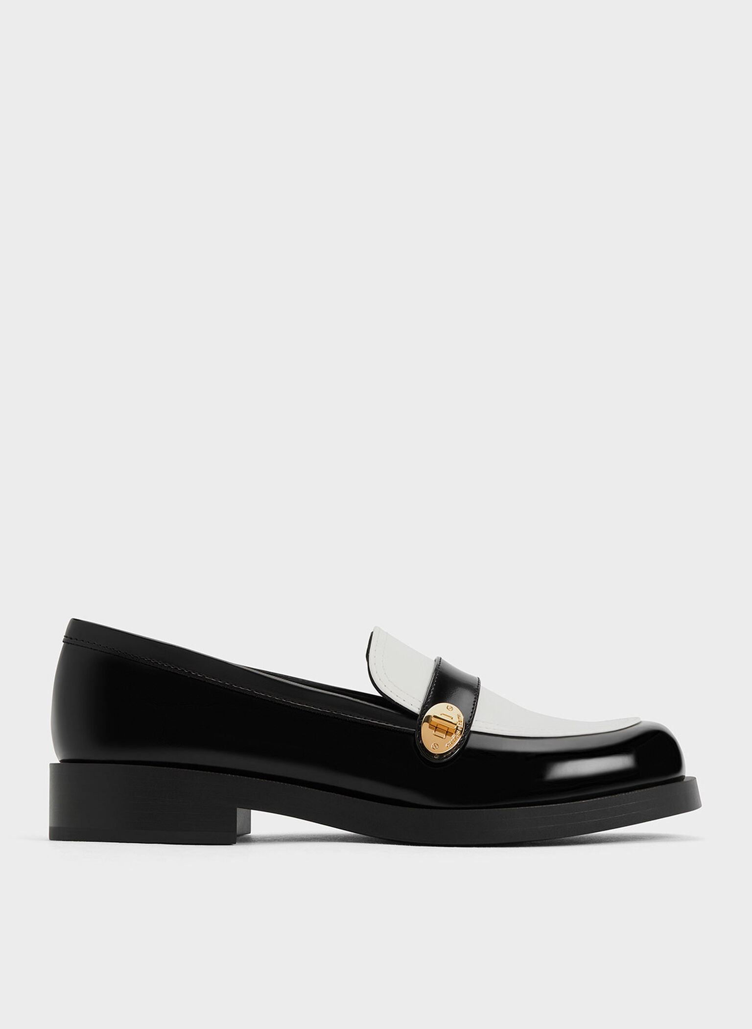Hettie Two-Tone Metallic-Buckle Strap Loafers, Multi, hi-res