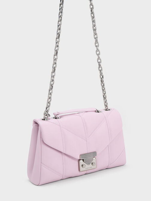 Eudora Chevron Trapeze Bag, Lilac, hi-res