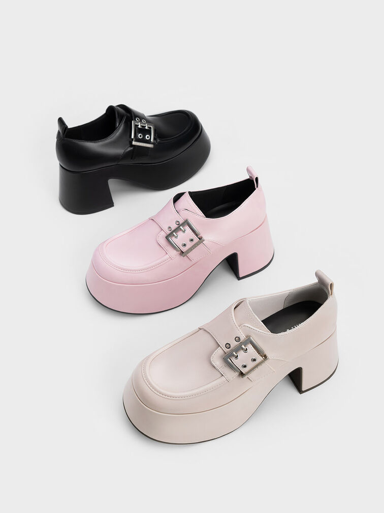 Rubina Buckled Chunky Loafers, Light Pink, hi-res