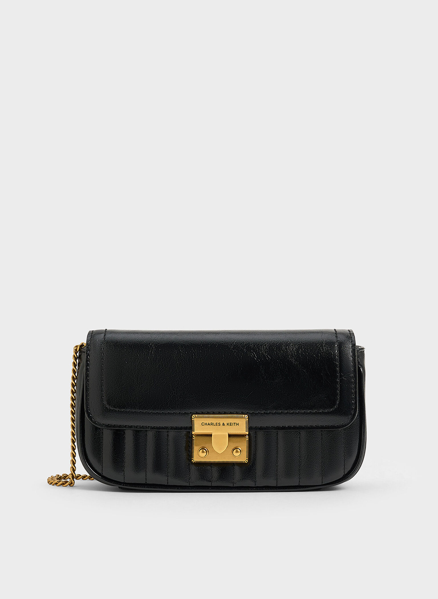 Mini Donna Crinkle-Effect Bag, Black, hi-res
