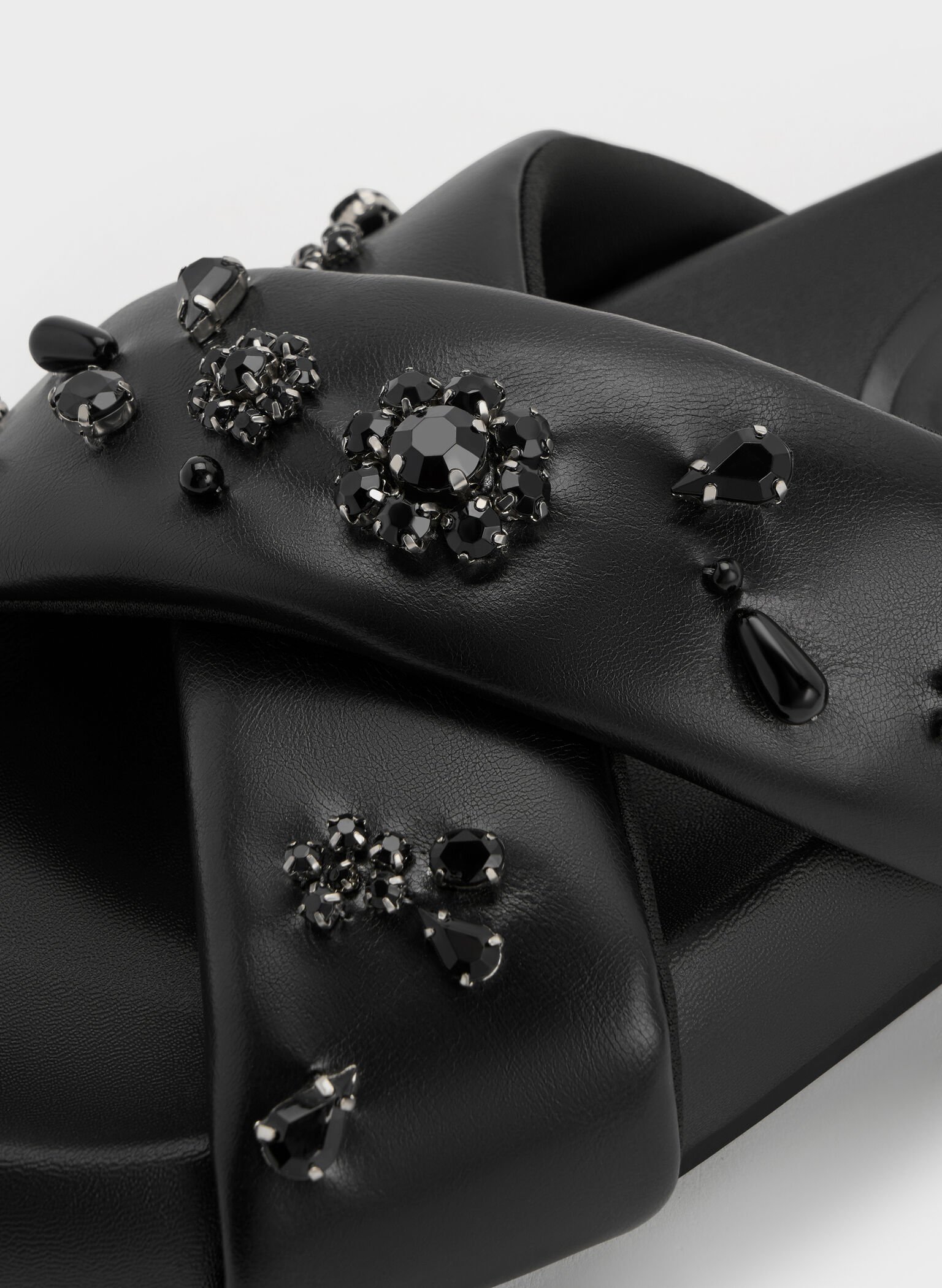 Gem & Pearl Flatform Sandals, Black, hi-res