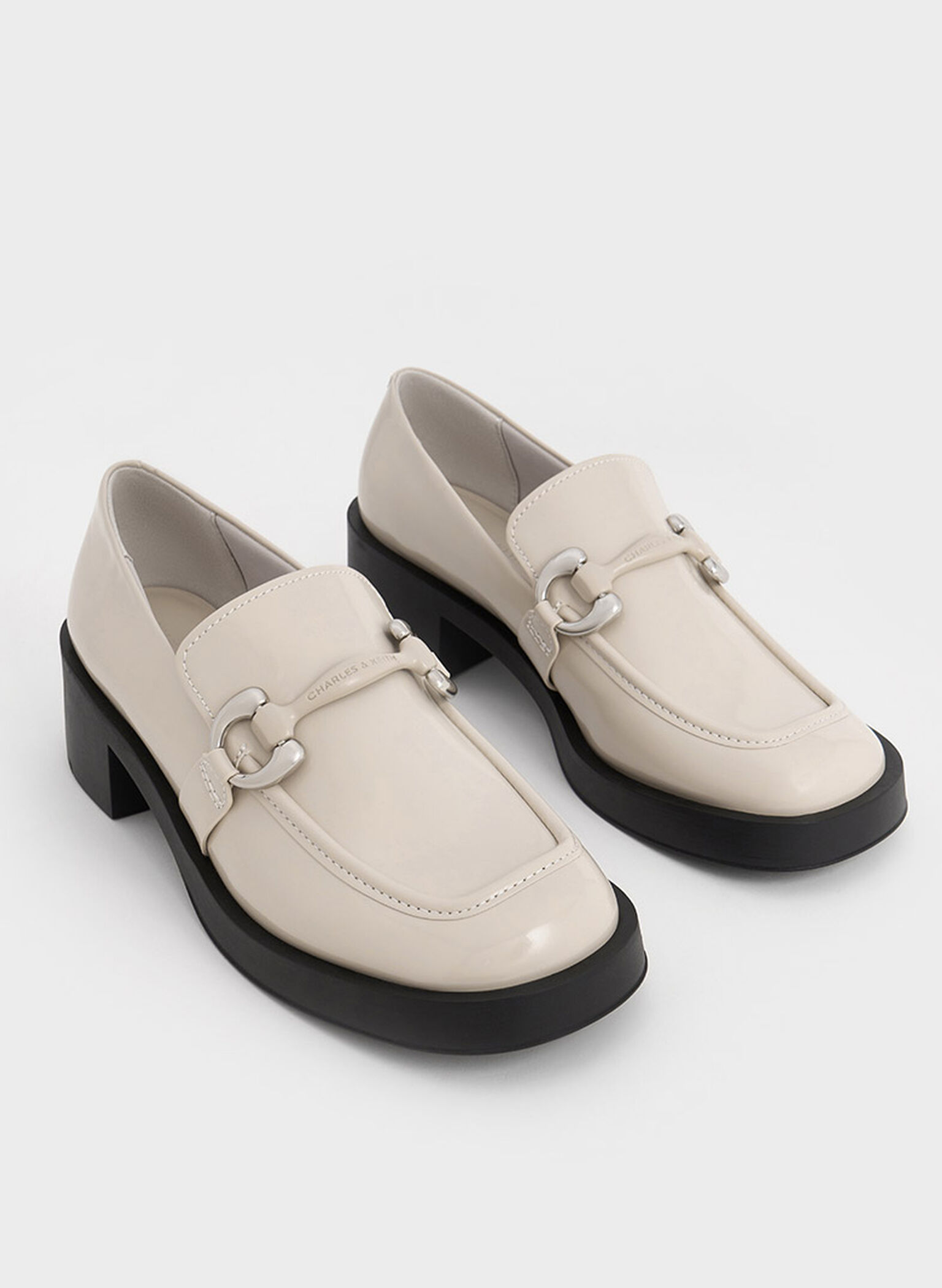 Catelaya Metallic Accent Loafer Pumps, Chalk, hi-res