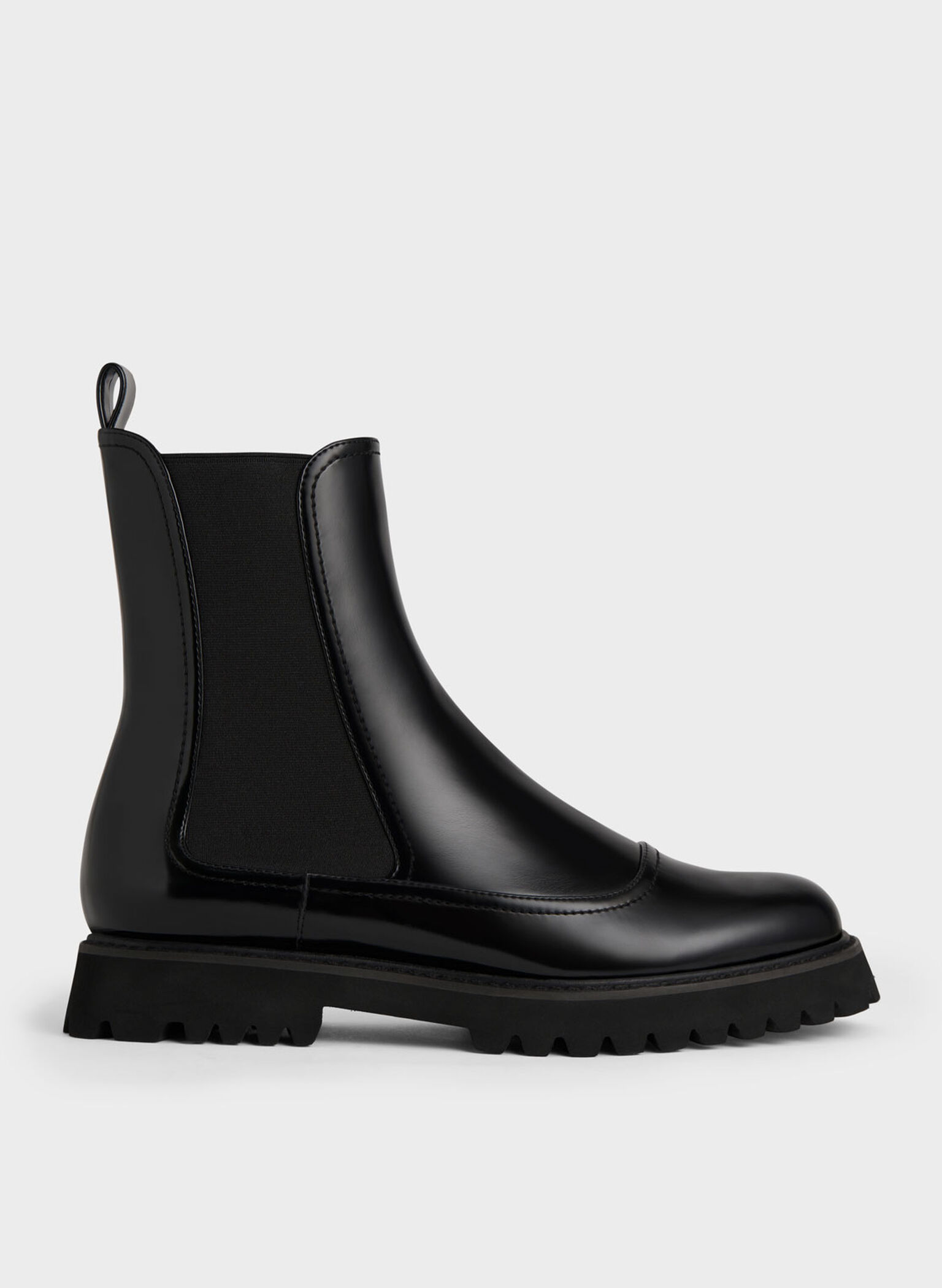 Ridged-Sole Chelsea Boots, Black, hi-res