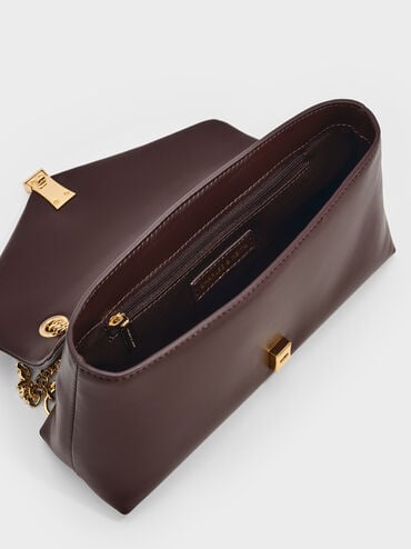 Lilibet Metallic-Accent Chain-Strap Bag, Plum, hi-res