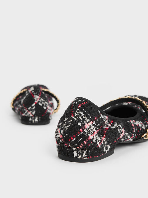 Tweed Braided-Chain Strap Mary Janes, Multi, hi-res