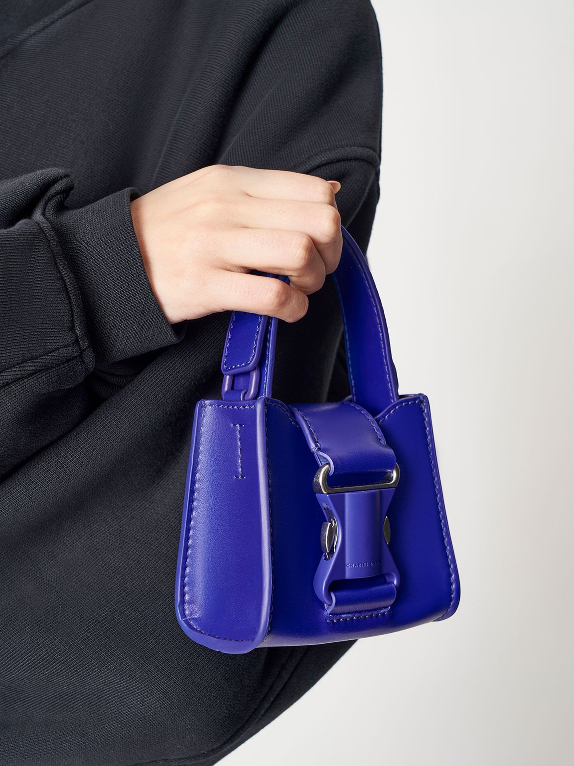 Cobalt Ivy Top Handle Mini Bag - CHARLES & KEITH UK