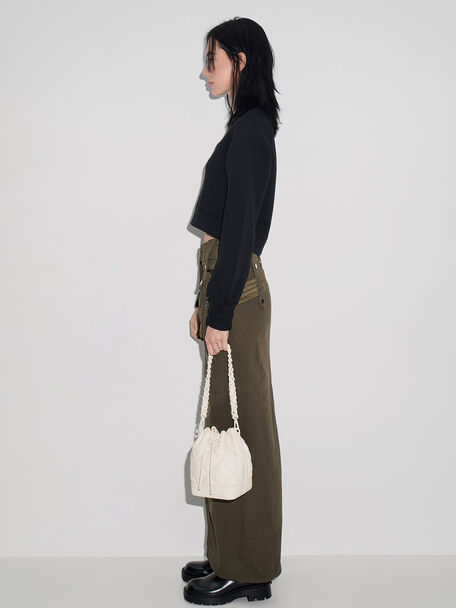 Lin Quilted Bucket Bag, Cream, hi-res