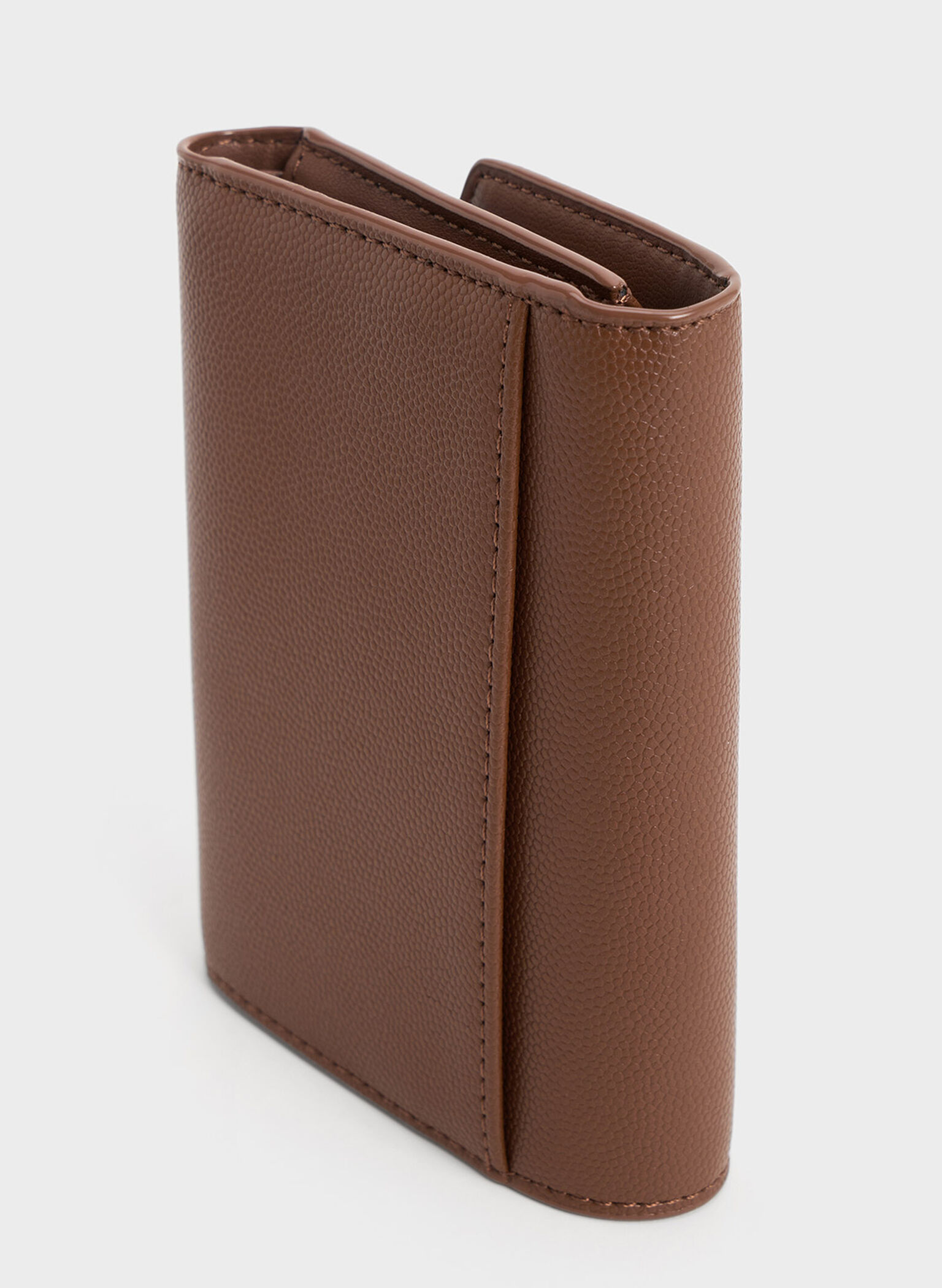 Briony Curved Flap Wallet, Chocolate, hi-res