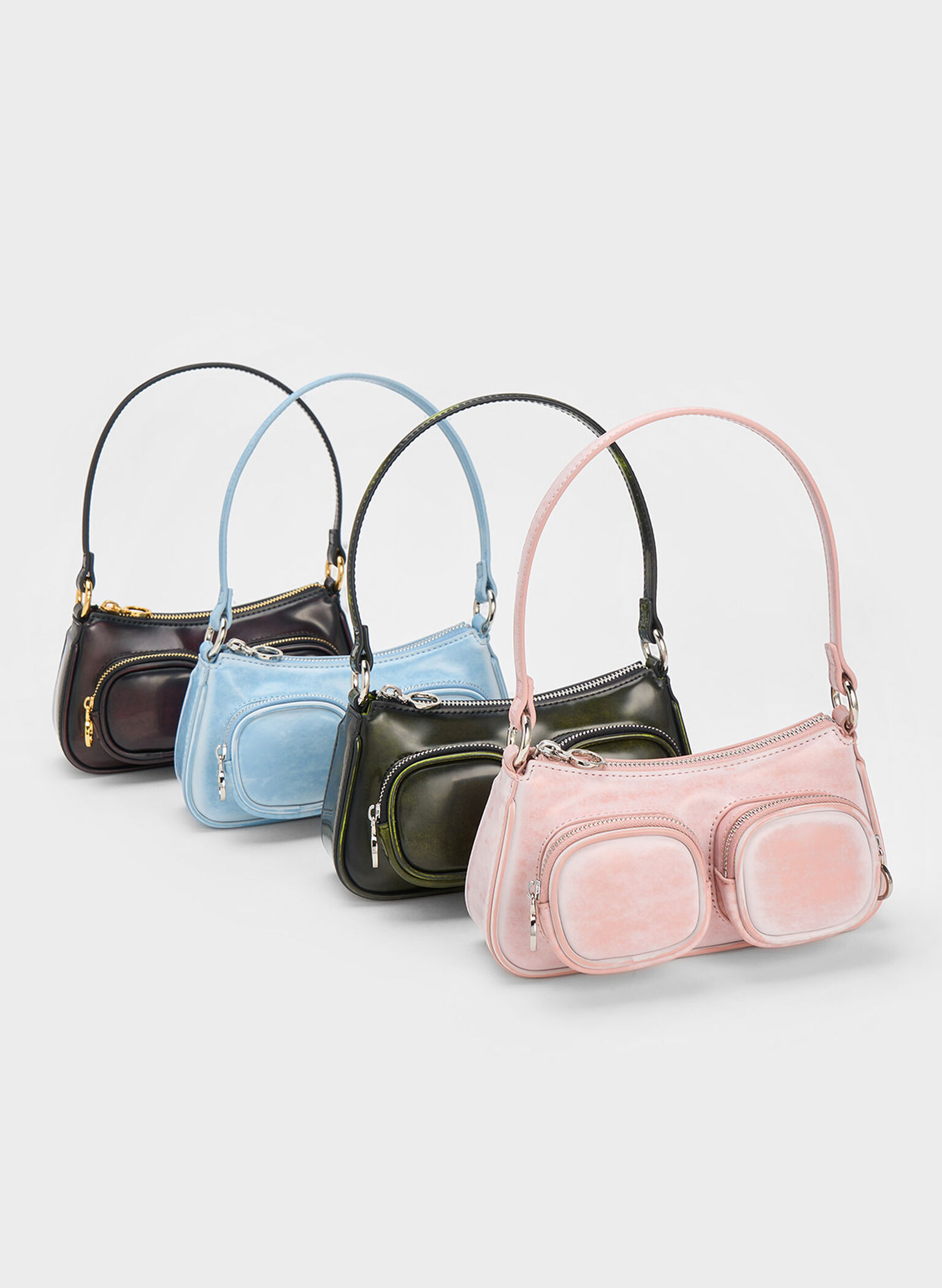 Letitia Chain-Link Shoulder Bag, Dark Chocolate, hi-res
