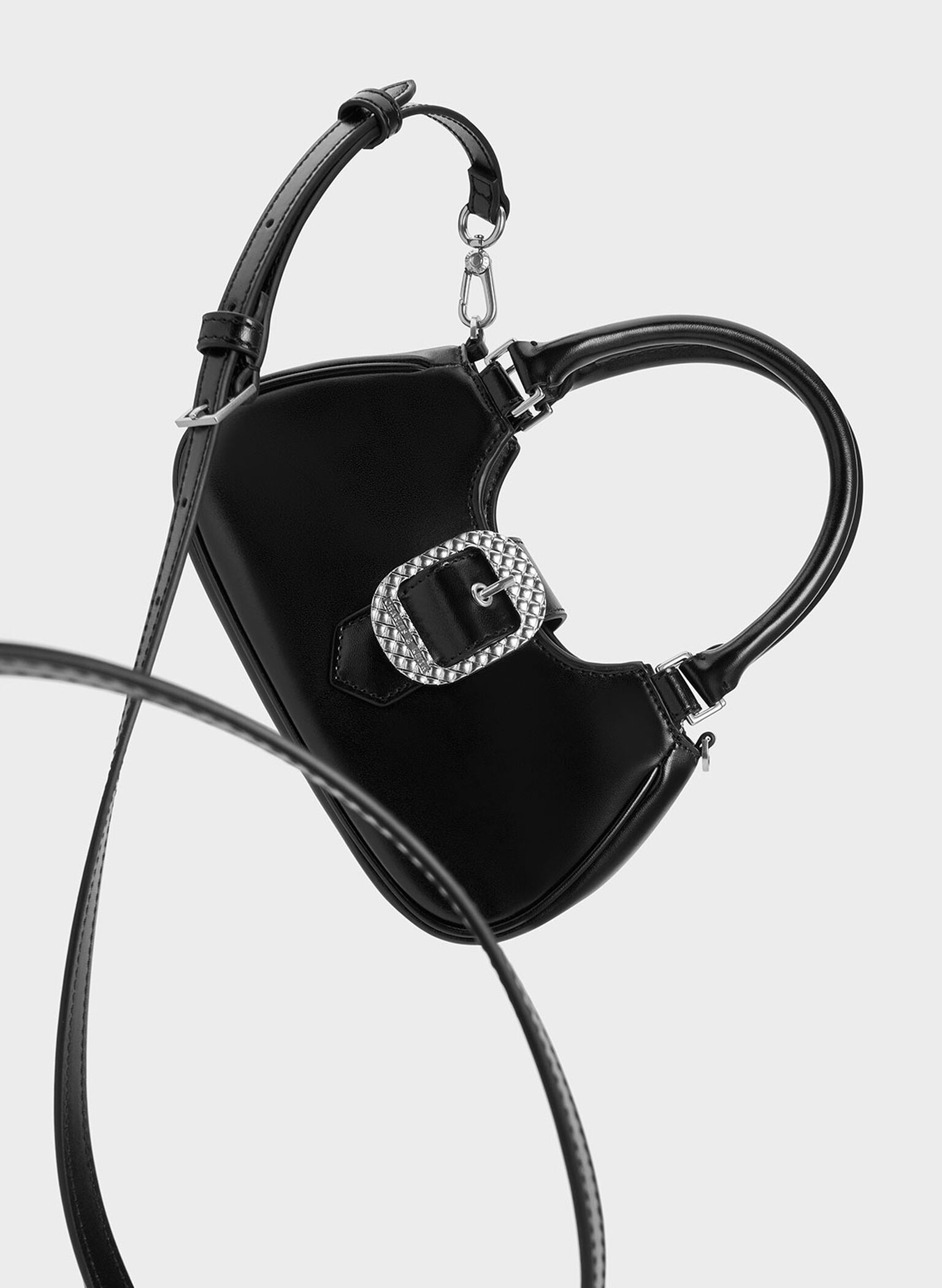 Avis Belted Top Handle Bag, Noir, hi-res
