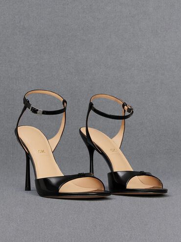 Leather Ankle-Strap Pumps, Black Box, hi-res