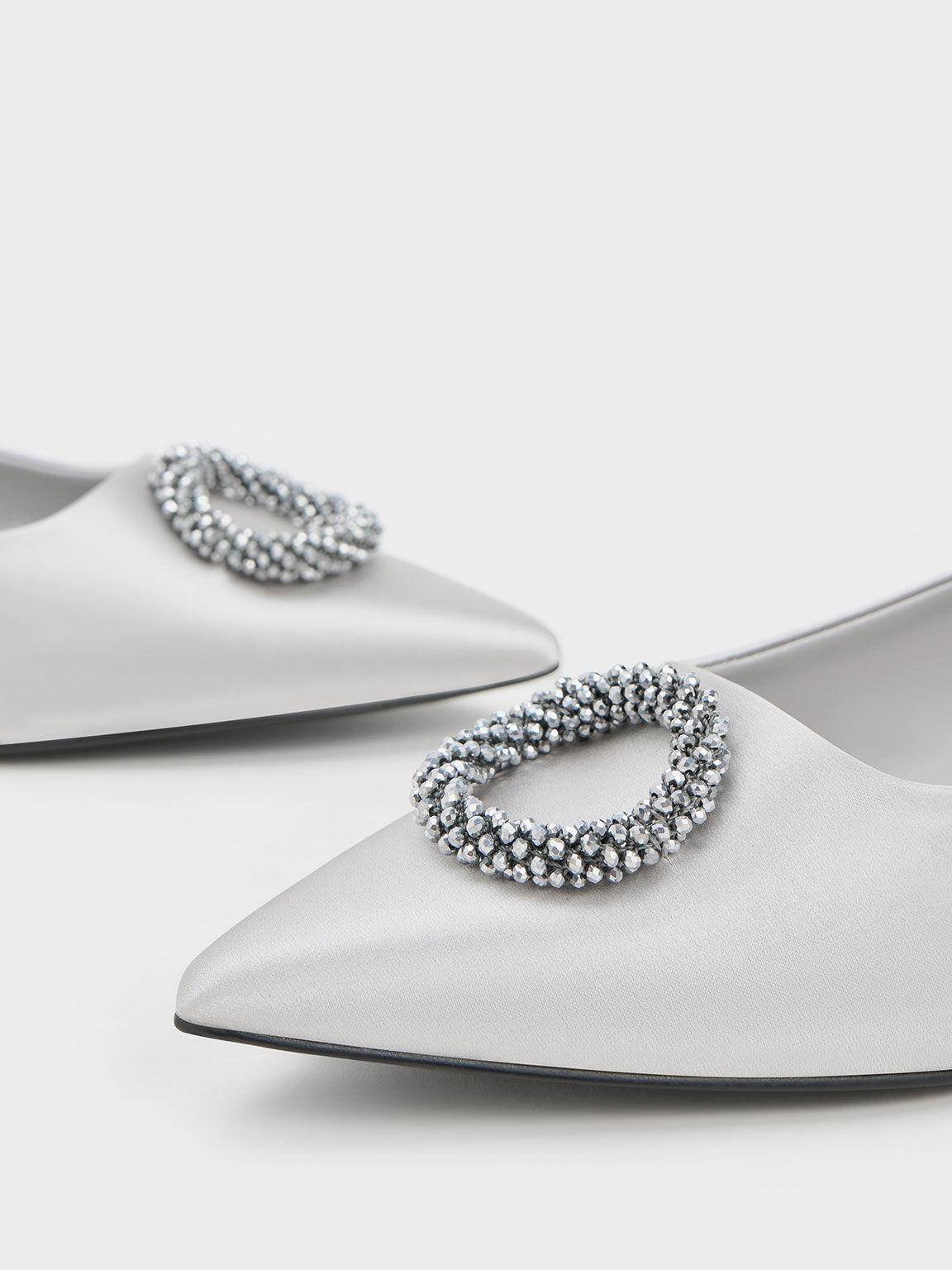 Silver beaded flats outlet