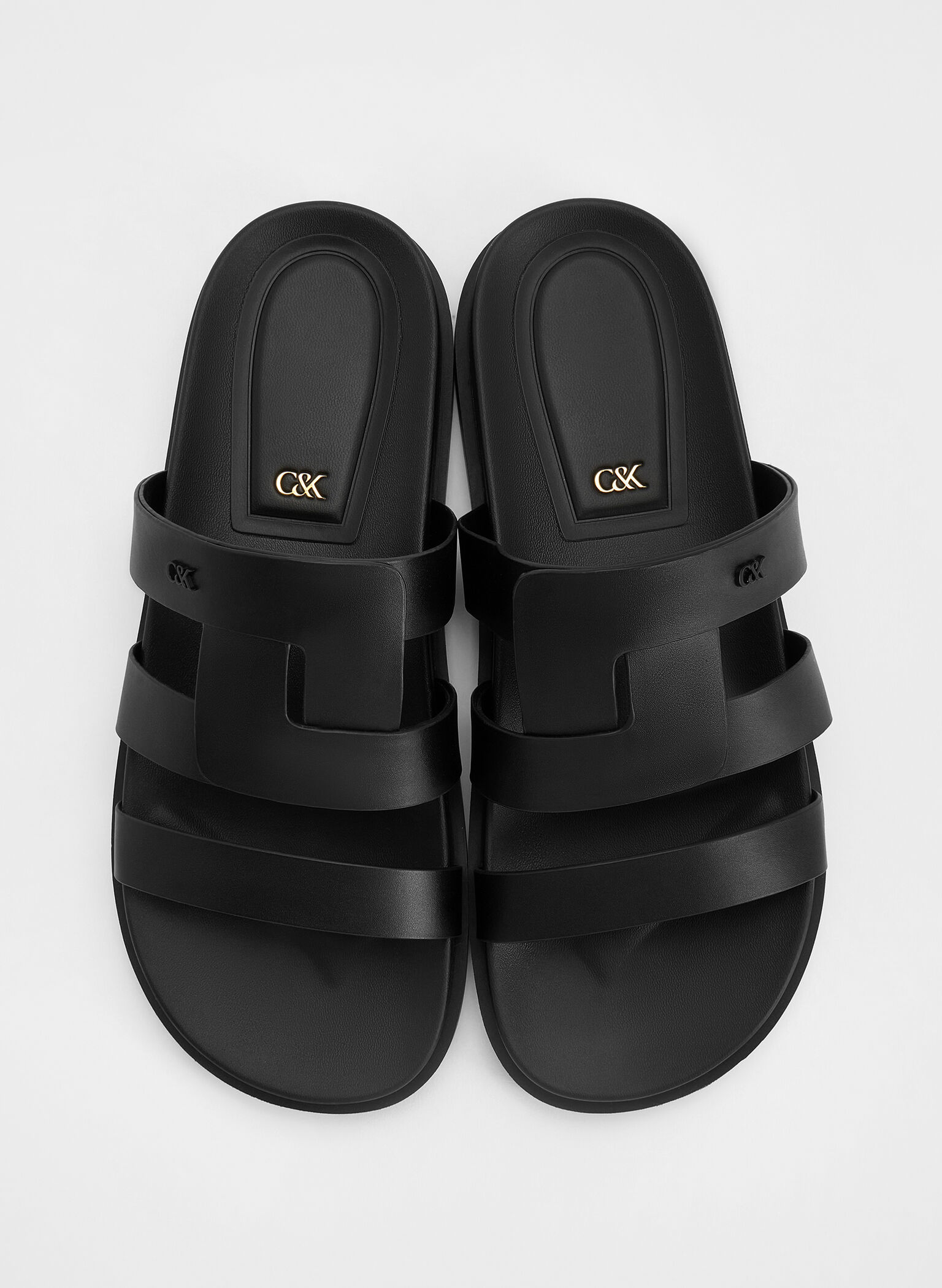 Joan Leather Flatform Sandals, Black, hi-res