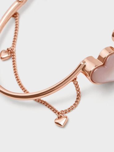 Annalise Heart Stone Chain-Link Bracelet, Rose Gold, hi-res