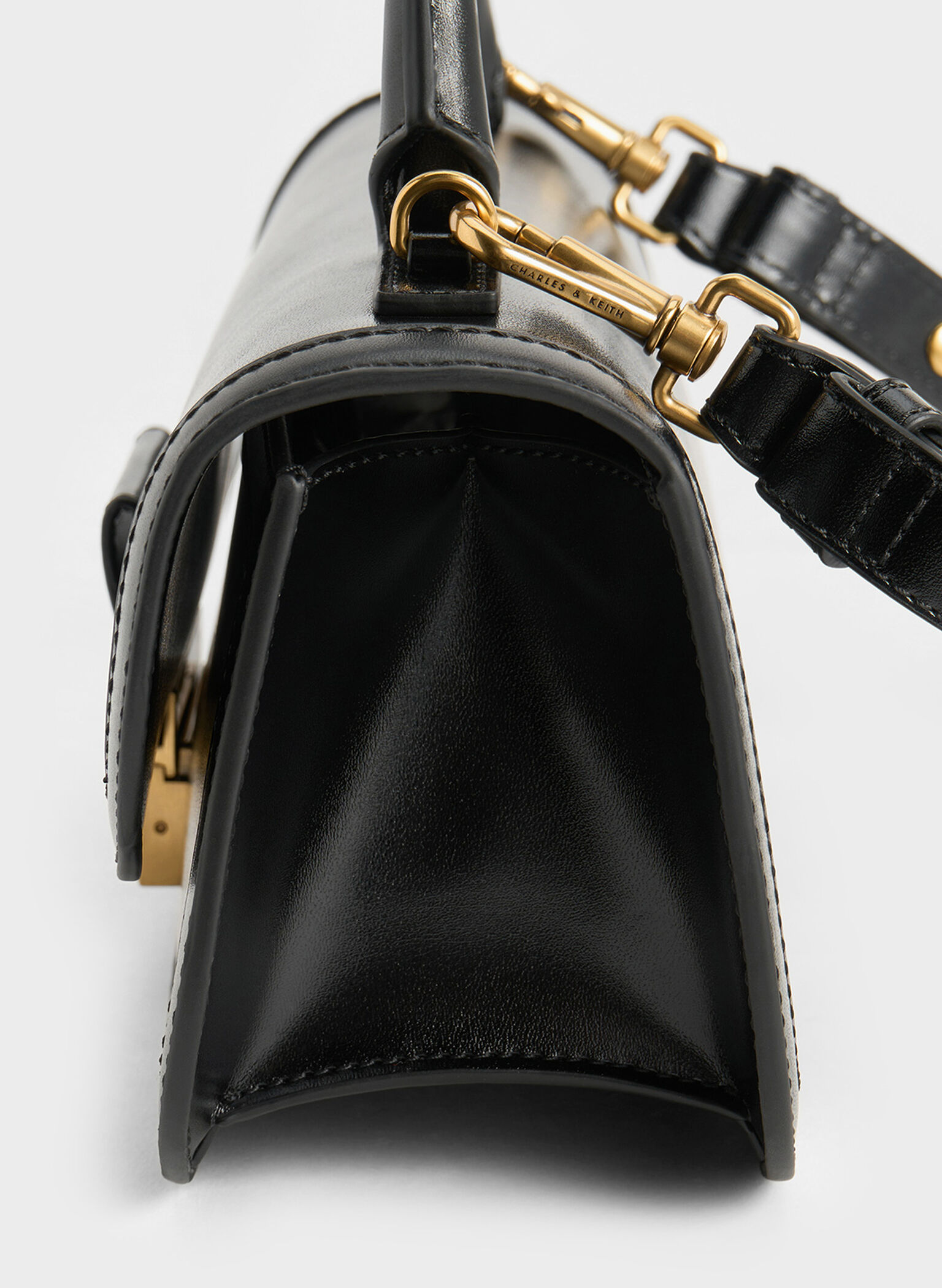 Charlot Elongated Top Handle Bag, Black, hi-res