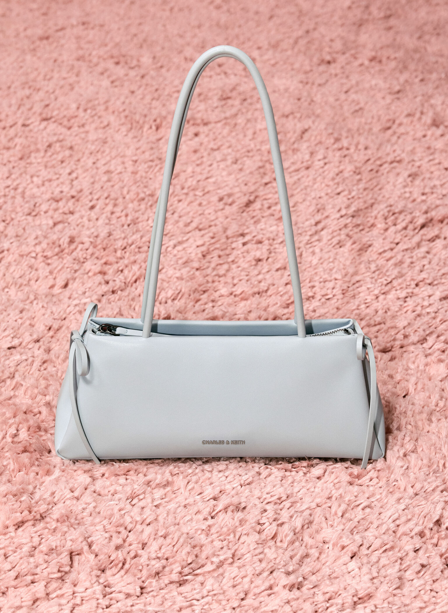 Hazel Bow Elongated Trapeze Shoulder Bag, Sea Salt Blue, hi-res