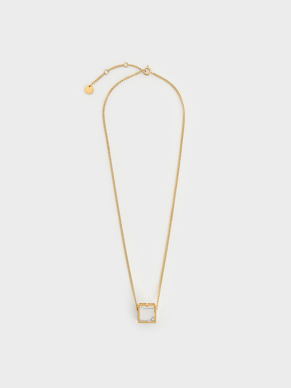 Square rose pendant necklace on sale