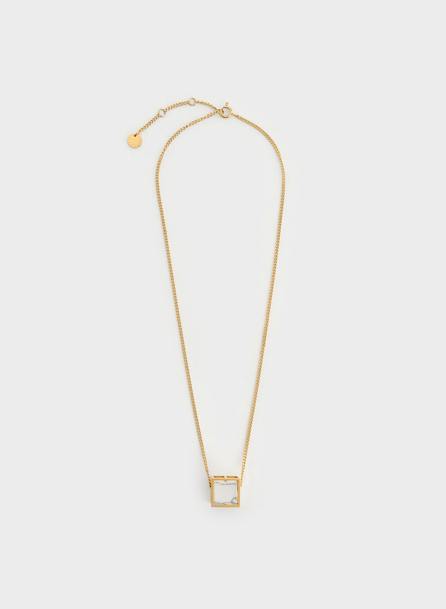Briar Square Necklace, Gold, hi-res