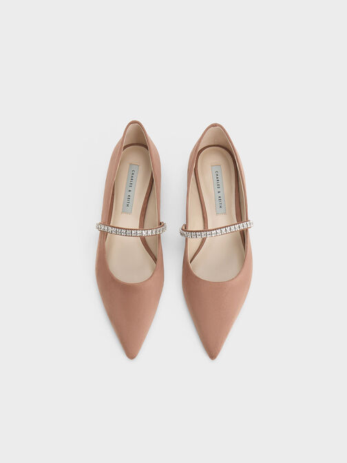 Ambrosia Gem-Embellished Flats, Nude, hi-res