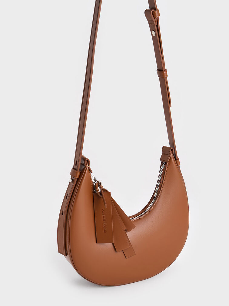 Carey Crescent Hobo Bag, Tan, hi-res