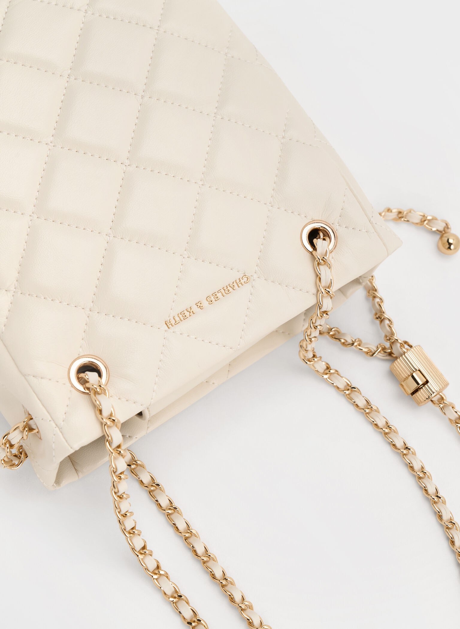 Alva Quilted Braided-Strap Shoulder Bag, Cream, hi-res