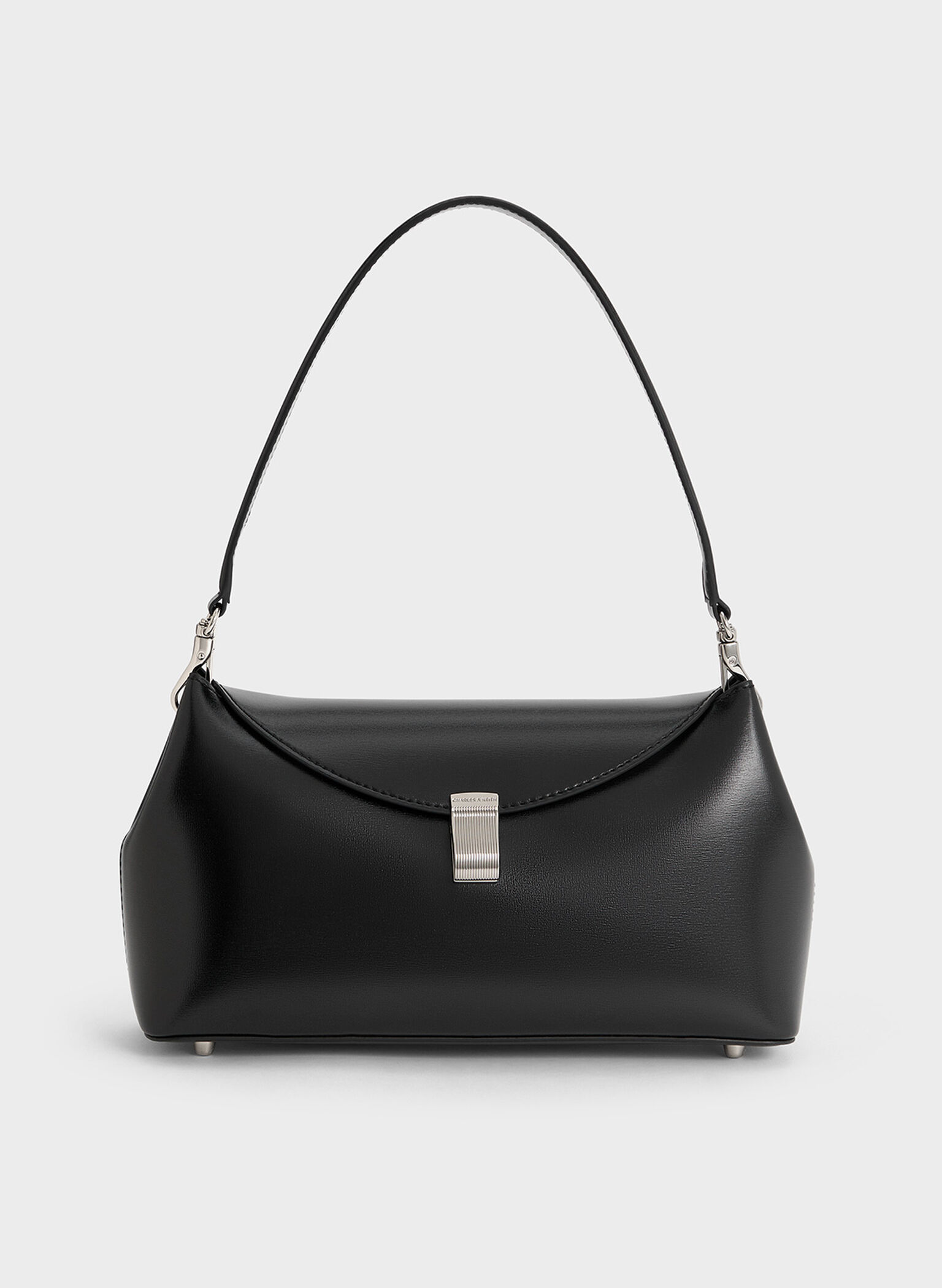 Wisteria Metallic-Accent Shoulder Bag, Noir, hi-res