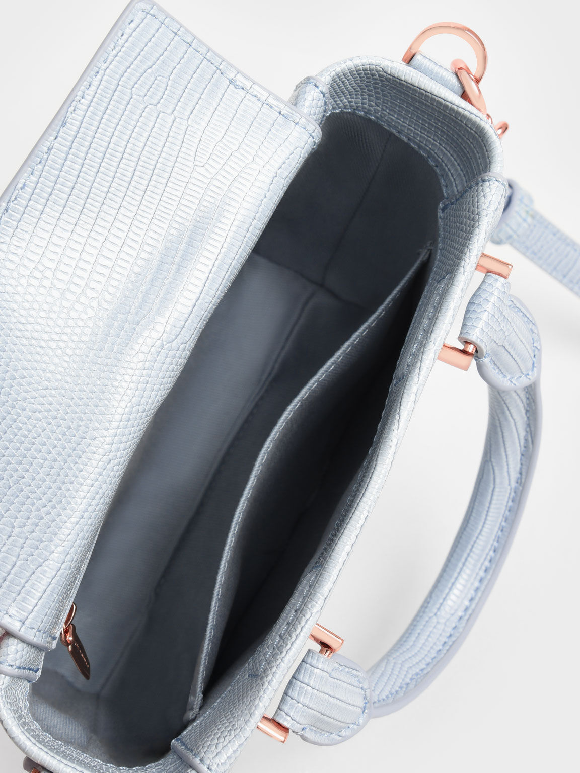 Embossed Top Handle Bag, Light Grey, hi-res