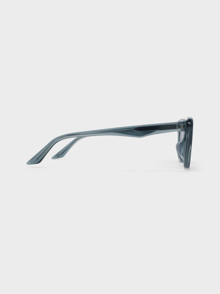 Maeva Recycled Acetate Cat-Eye Sunglasses, Teal, hi-res
