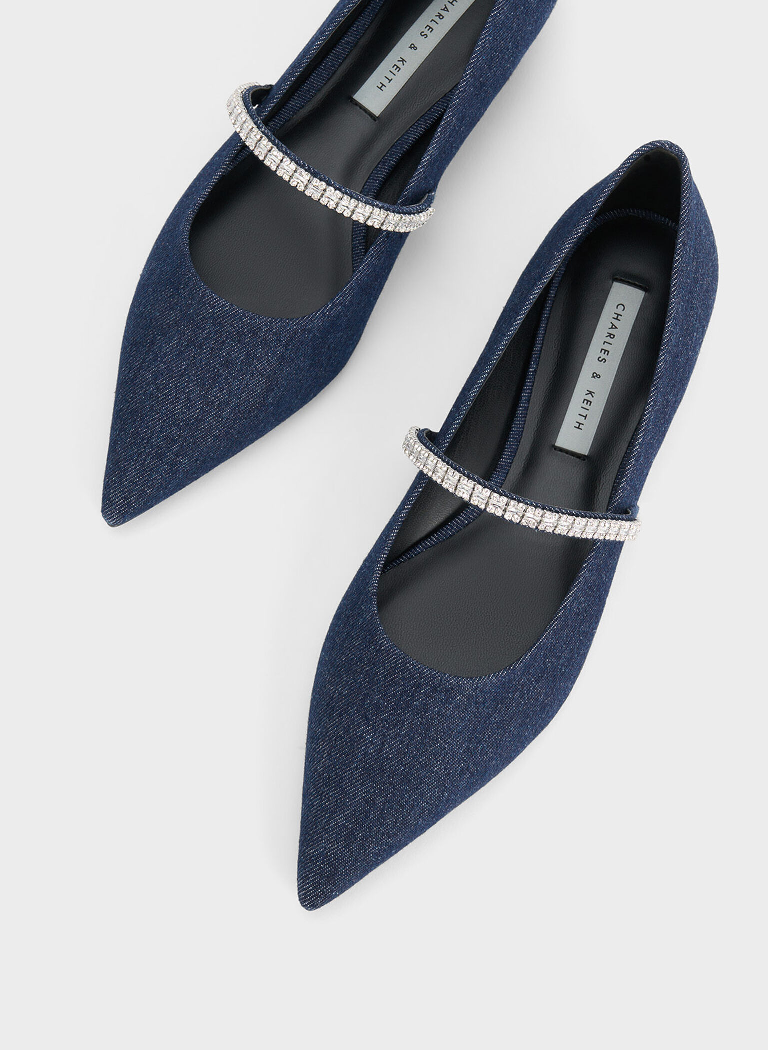 Ambrosia Gem-Embellished Flats, Blue, hi-res