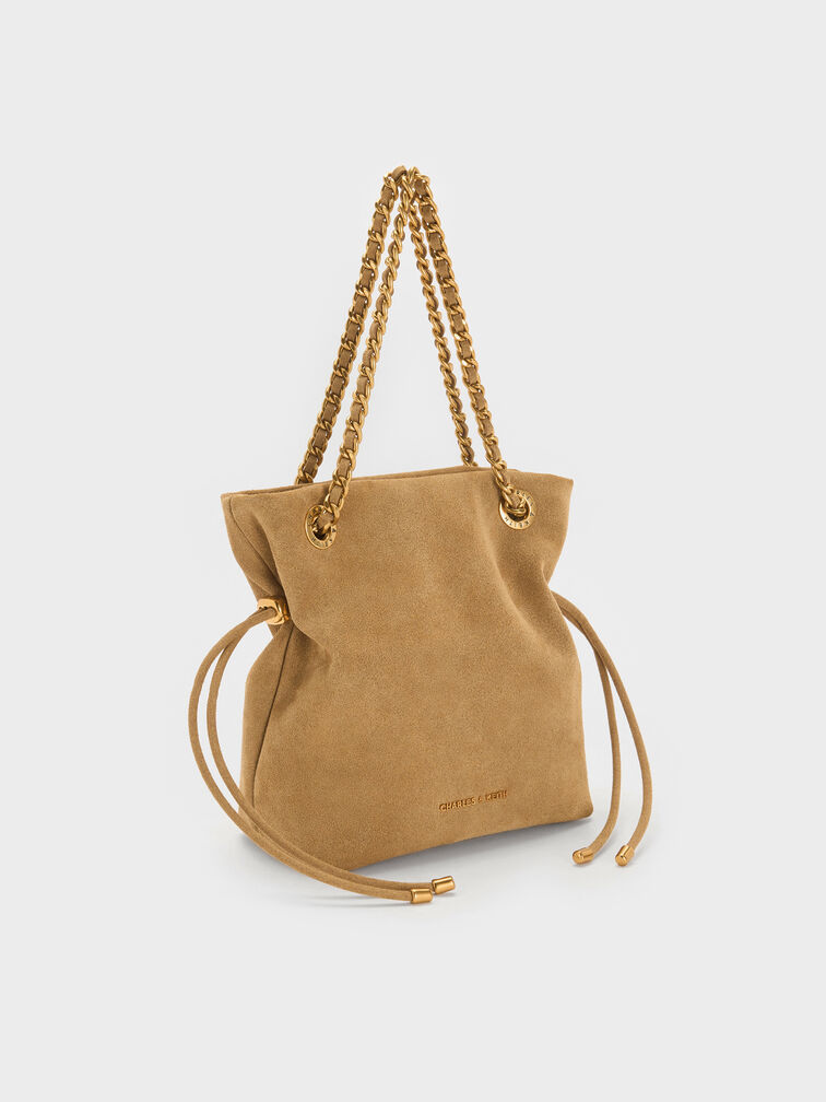 Arya Recycled Suede Braided-Strap Double-Handle Crossbody Bag, Sahara Sand, hi-res