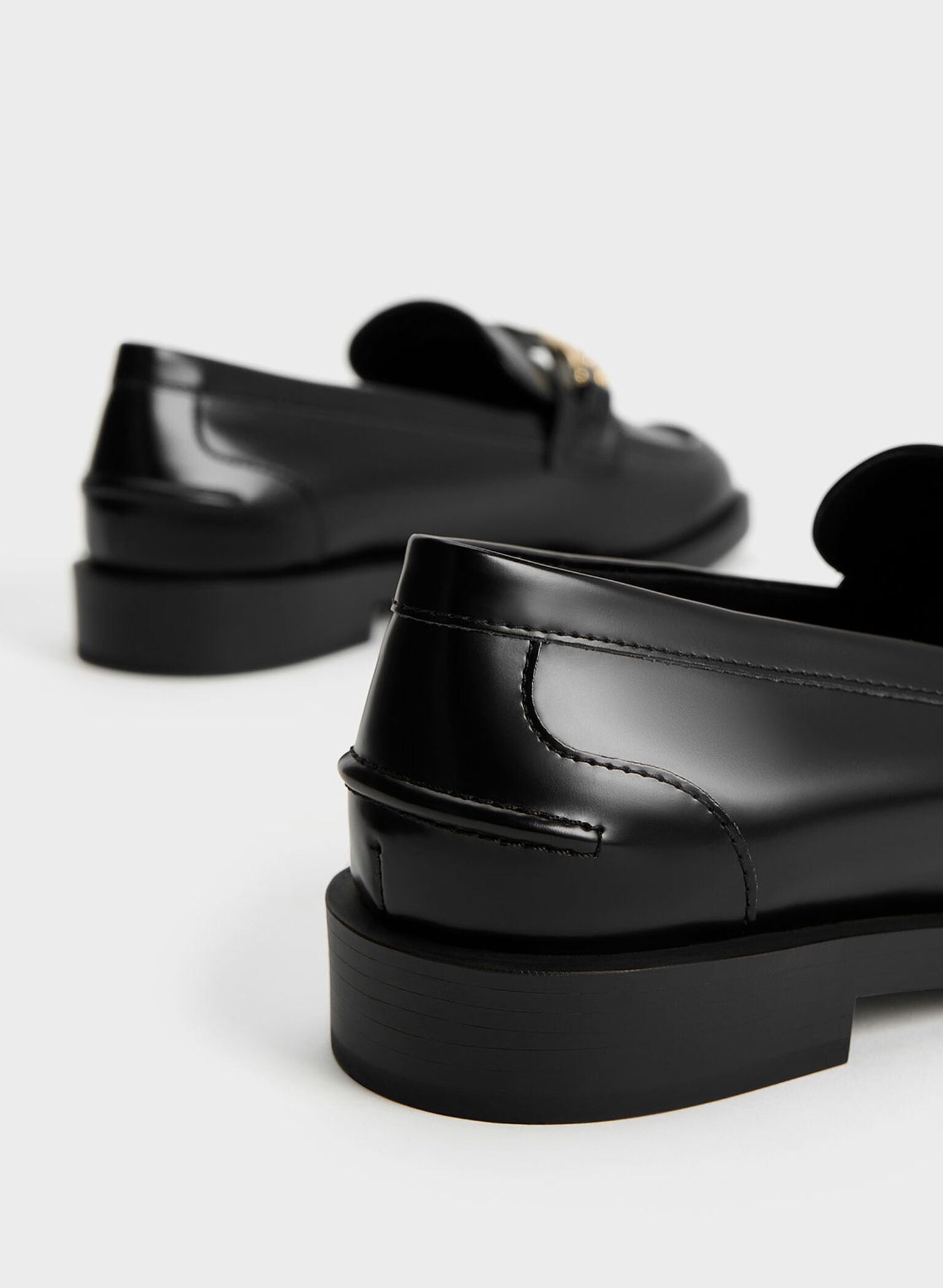 Leslie Metallic-Accent Loafers, Black Box, hi-res