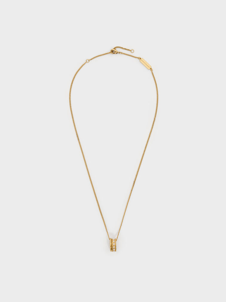 Maeve Pearl-Embellished Necklace, Gold, hi-res