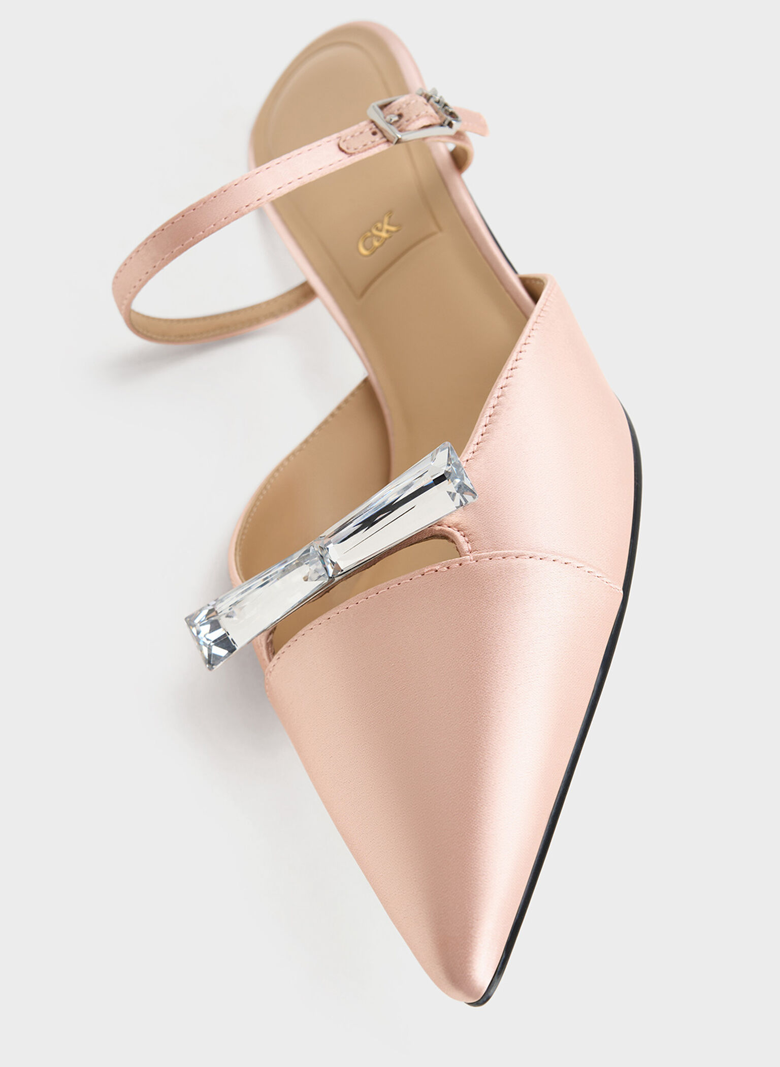 Recycled Polyester Bow Kitten-Heel Mules, Pink, hi-res