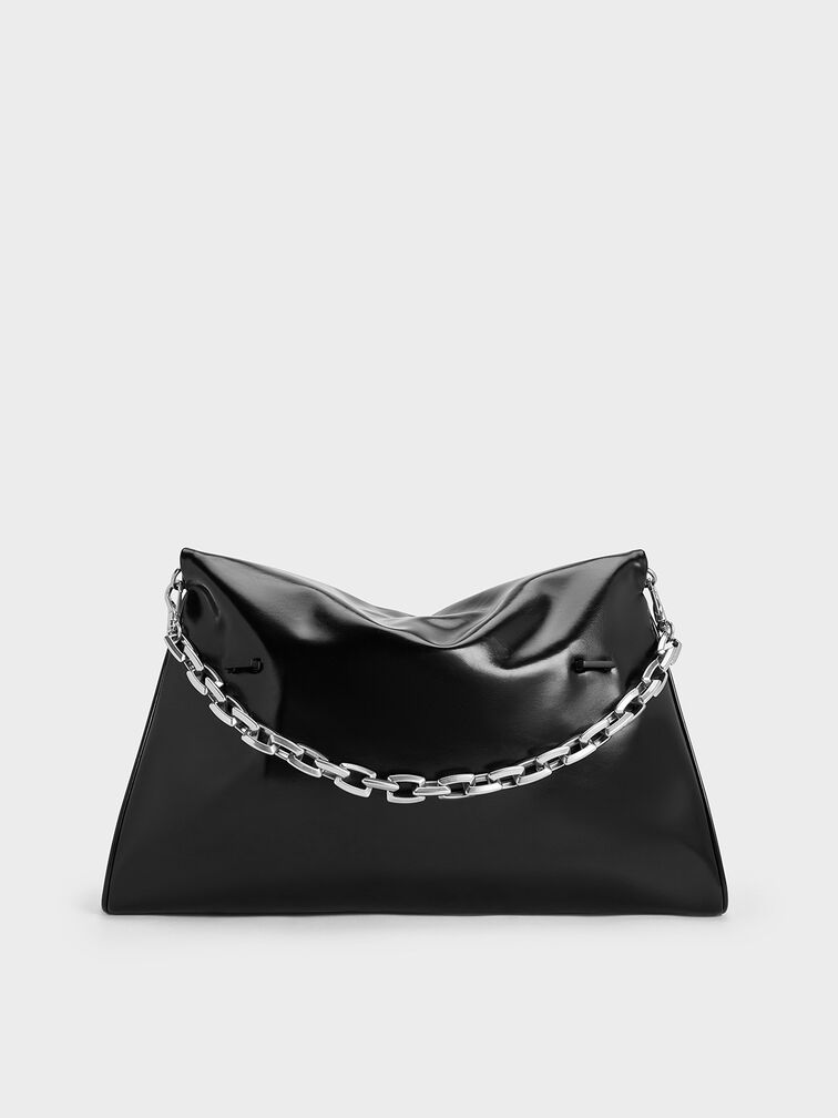 Andromeda Chunky-Chain Trapeze Tote Bag, Noir, hi-res