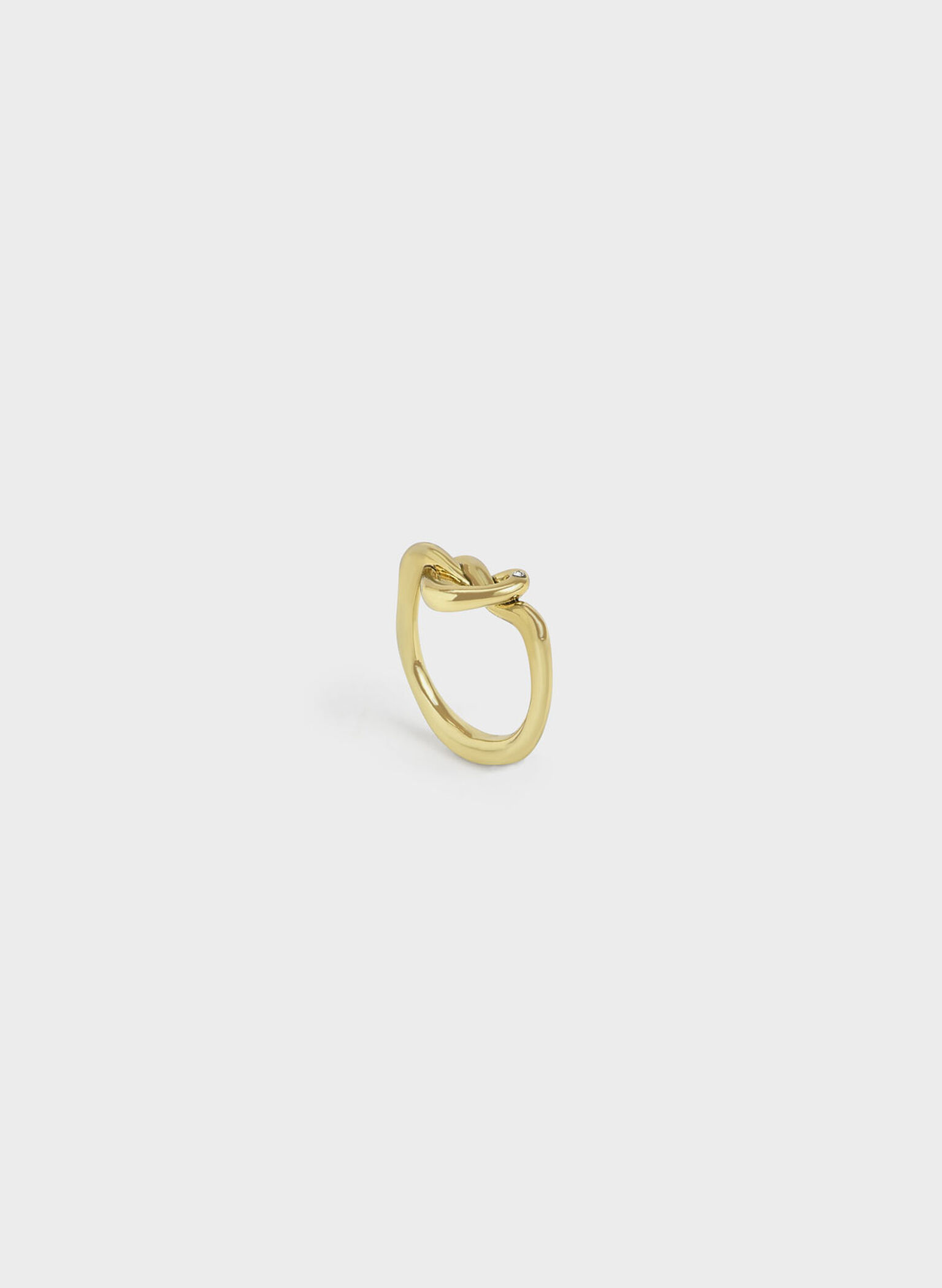 Swarovski® Crystal Embellished Heart Ring, Gold, hi-res