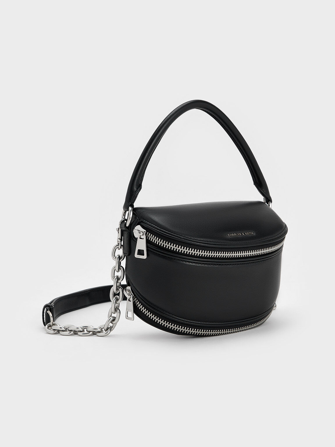 Saskia Multi Zip Crossbody Bag Noir