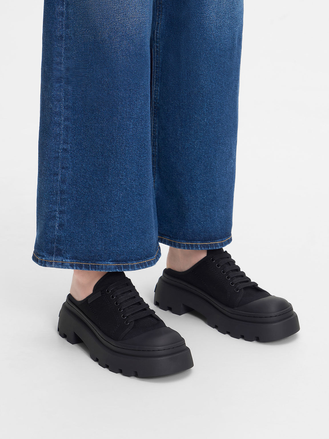 Canvas Backless Sneakers Black