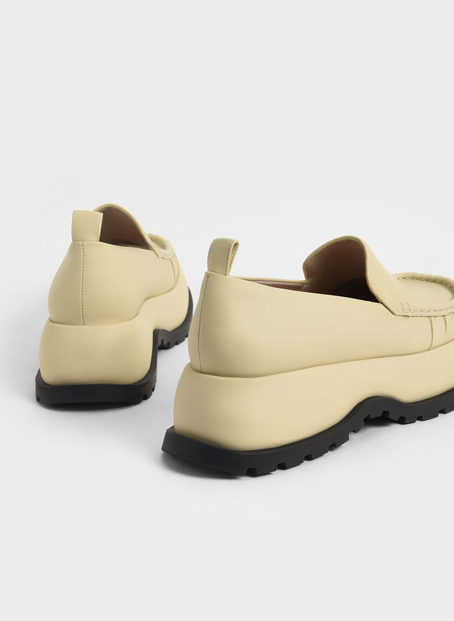 Astrid Ruched Platform Loafers, Yellow, hi-res