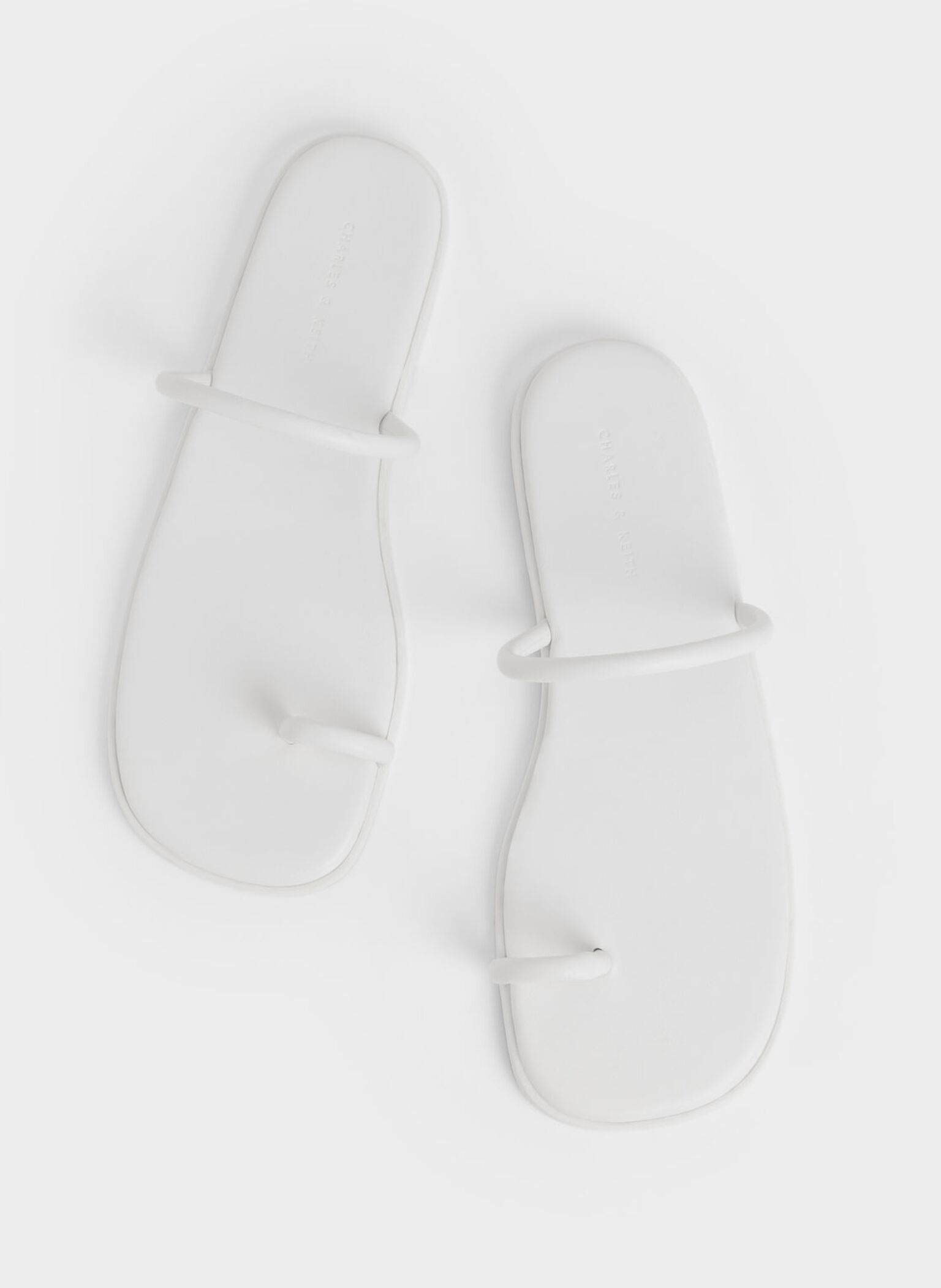 Tubular Toe-Ring Sandals, White, hi-res