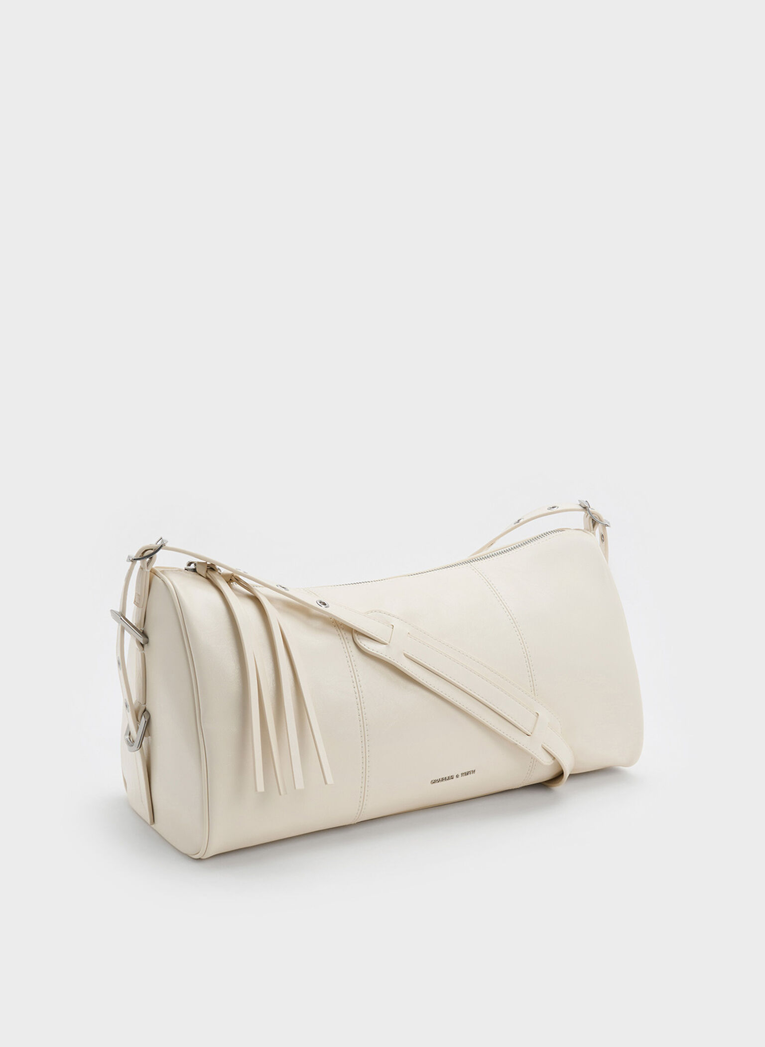 Bryna Panelled Grommet-Strap Crossbody Bag, Cream, hi-res