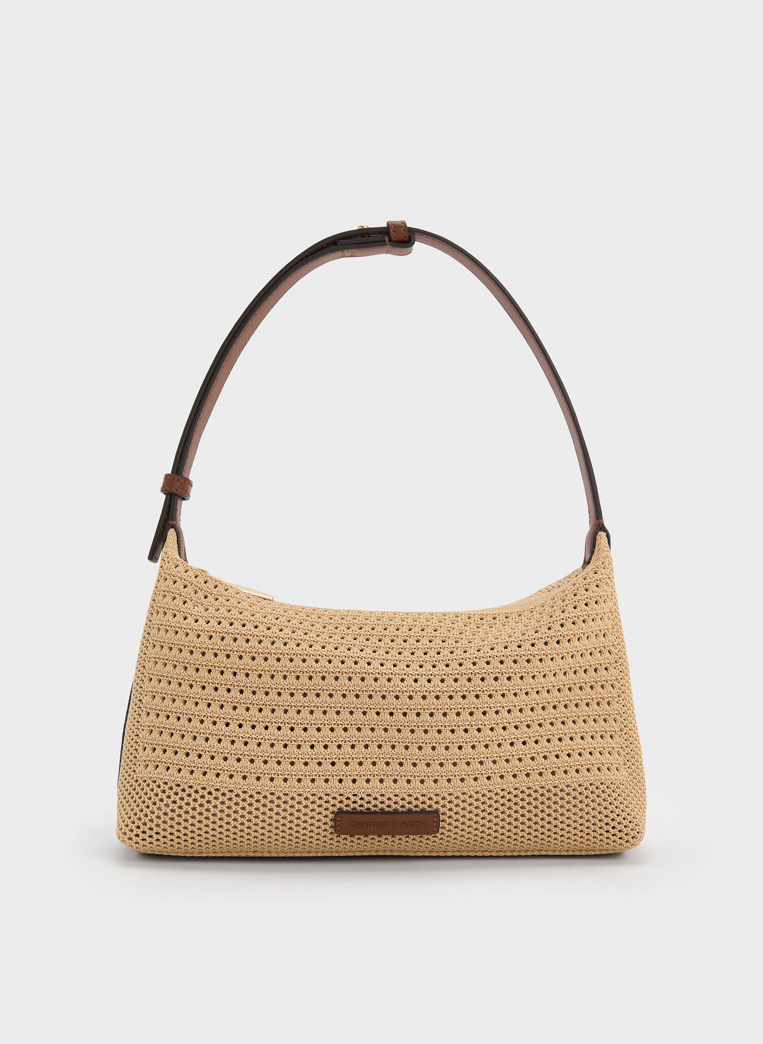 Ida Knitted Shoulder Bag, Beige, hi-res