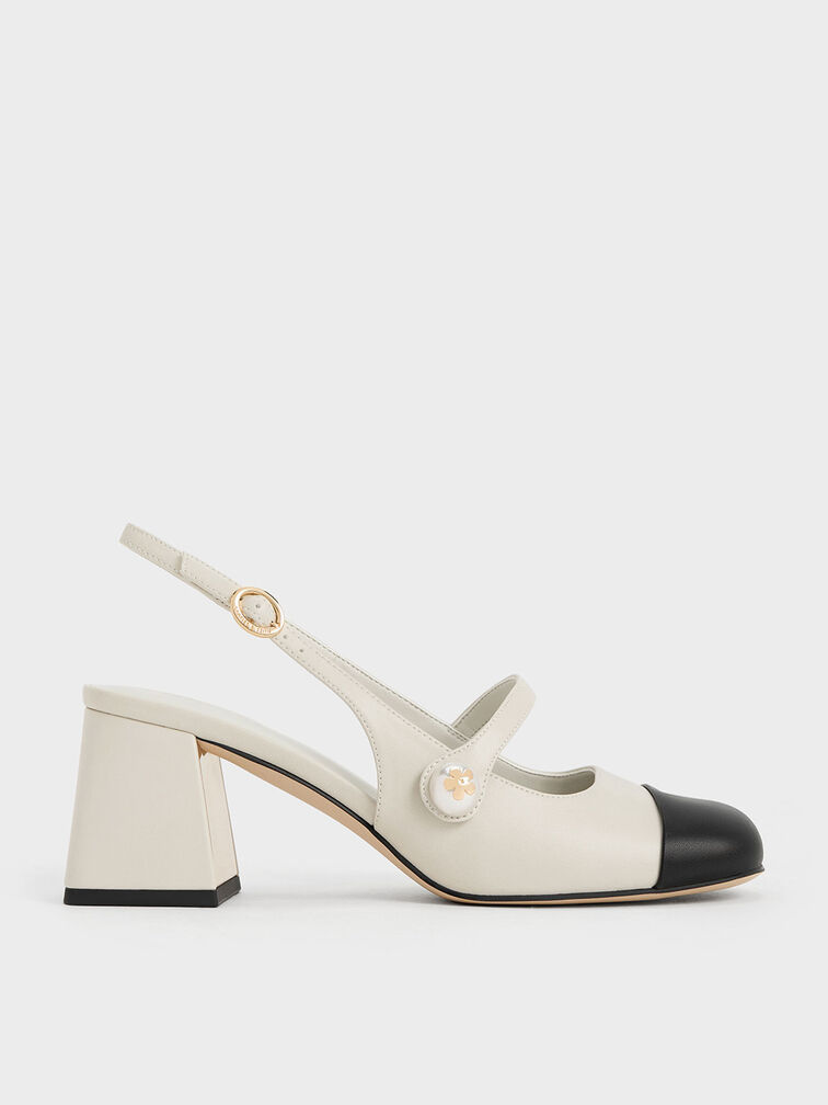 Aeryn Pearl-Embellished Slingback Pumps, Chalk, hi-res