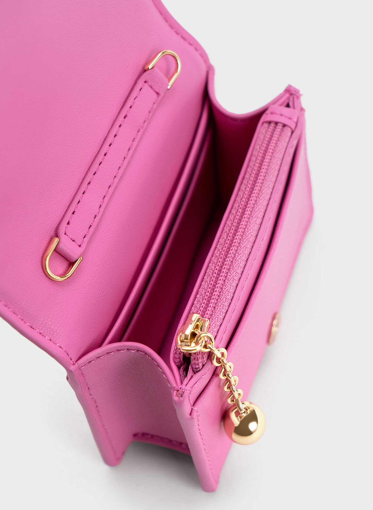 Micaela Woven Card Holder, Fuchsia, hi-res