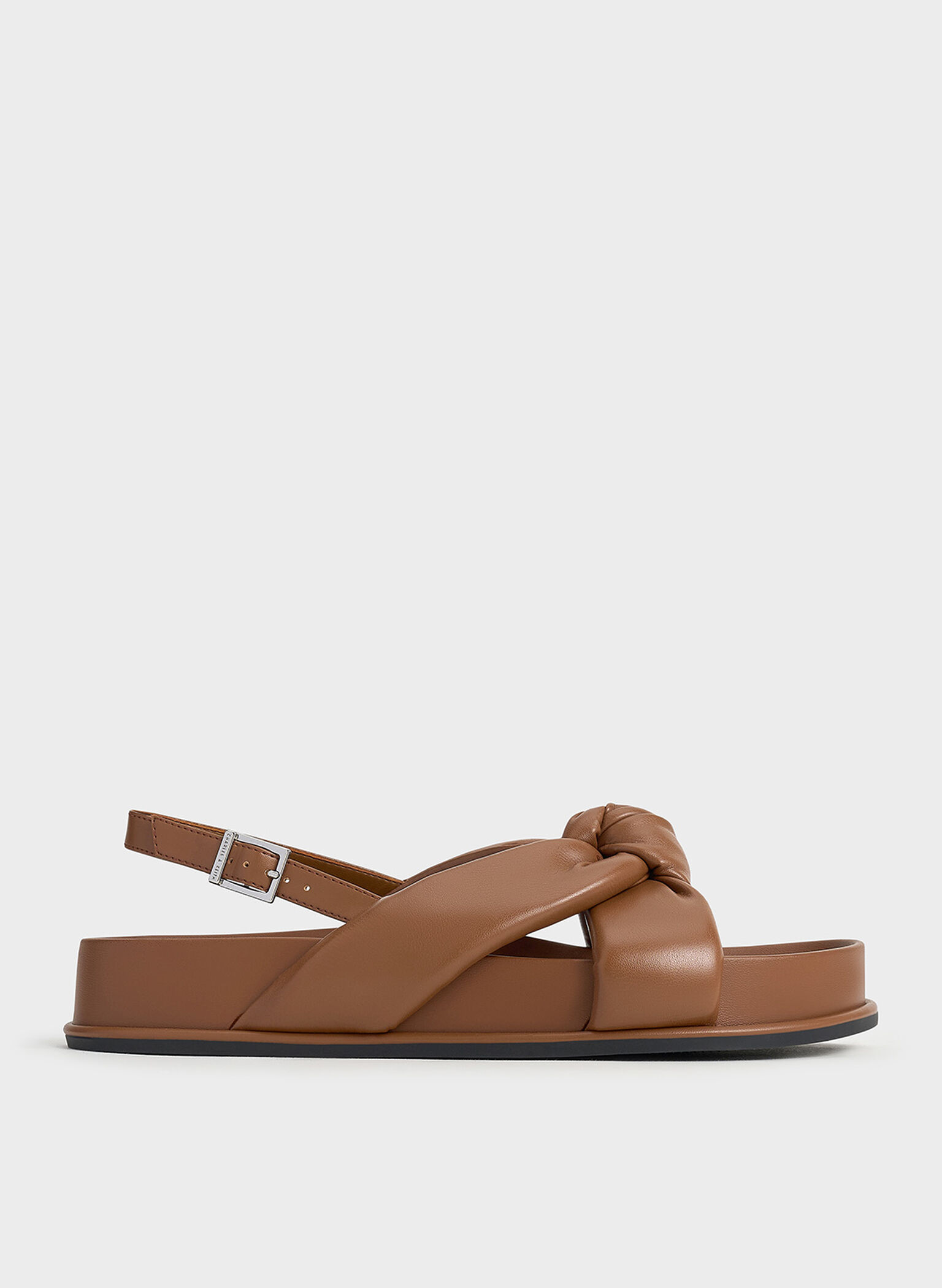 Rosetta Knotted Puffy Sandals, Cognac, hi-res