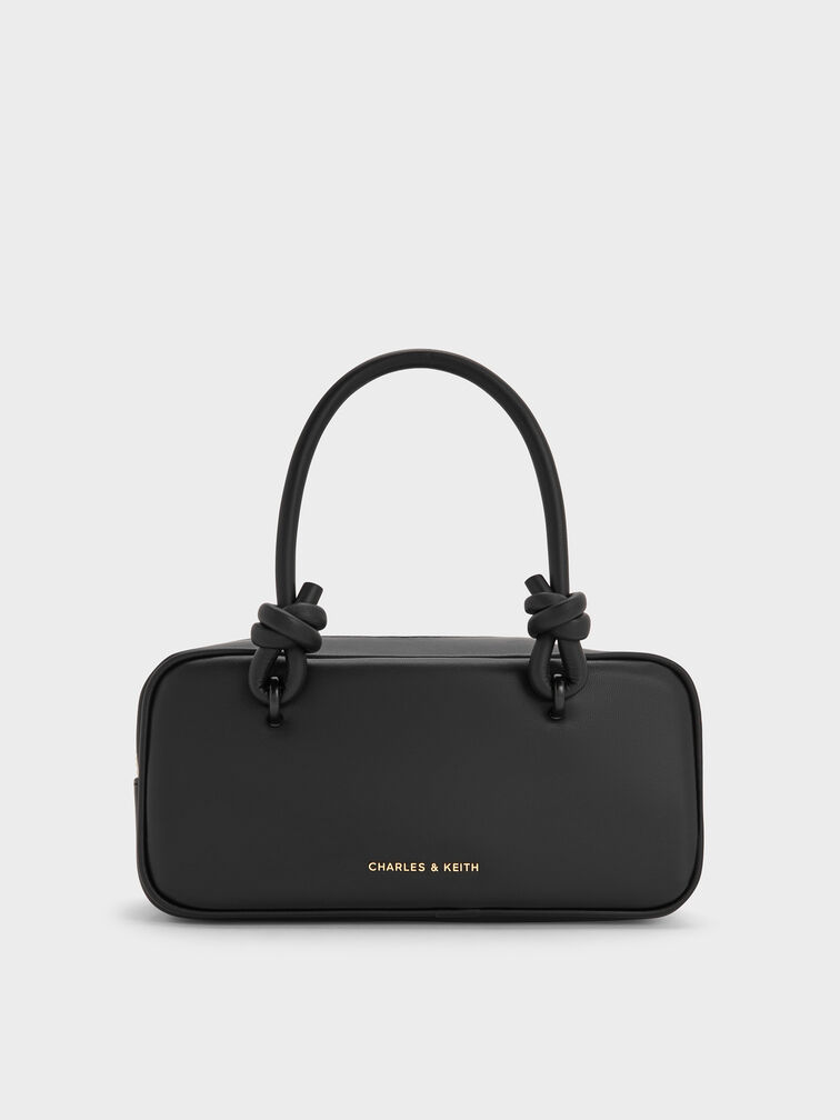 Sammie Knotted-Handle Elongated Bag, Black, hi-res